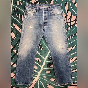 Vintage 1997 Levi’s 501xx Distressed Button Fly Denim Jeans